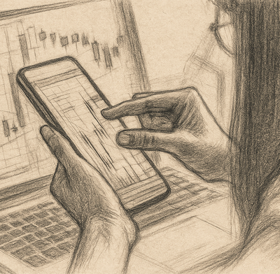 Woman trading crypto