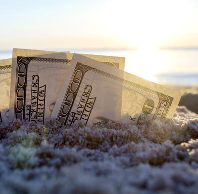 Dollars in the sand