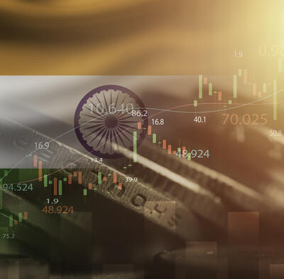 Indian flag and price graph