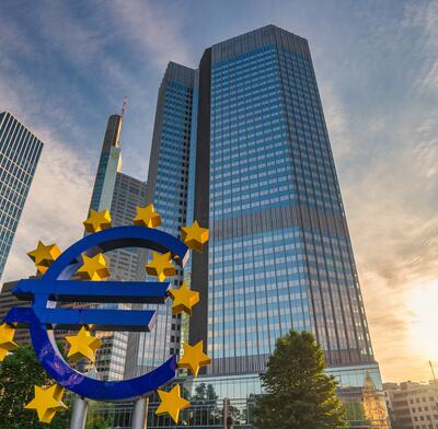 ECB logo outside of their building