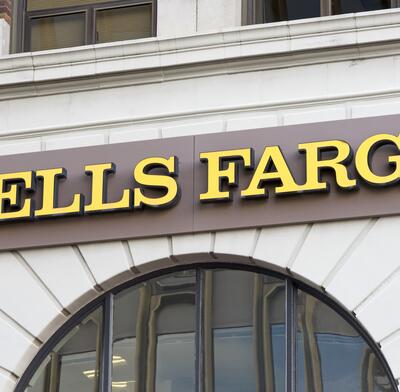 Wells Fargo logo on a building